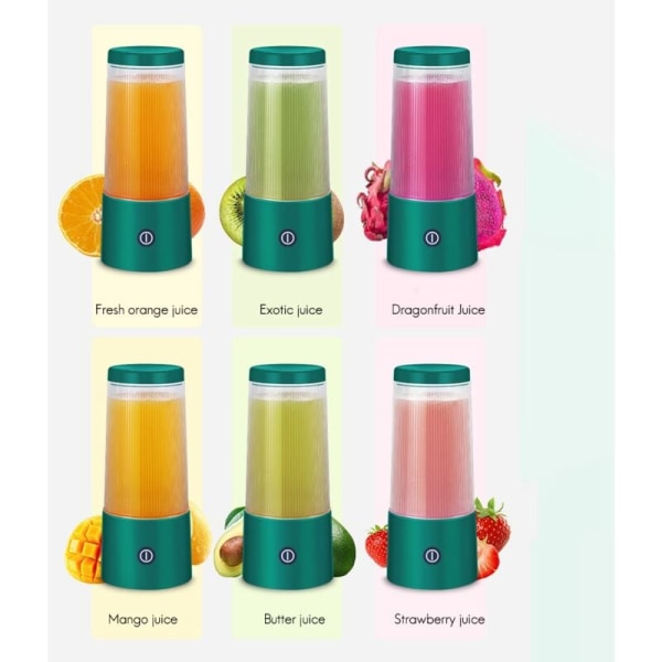 350ML Mini Bärbar Elektrisk Fruktjuicepress USB Laddningsbar Smoothie Maker Blender Maskin Fruktkopp Köksmixer, Rosa