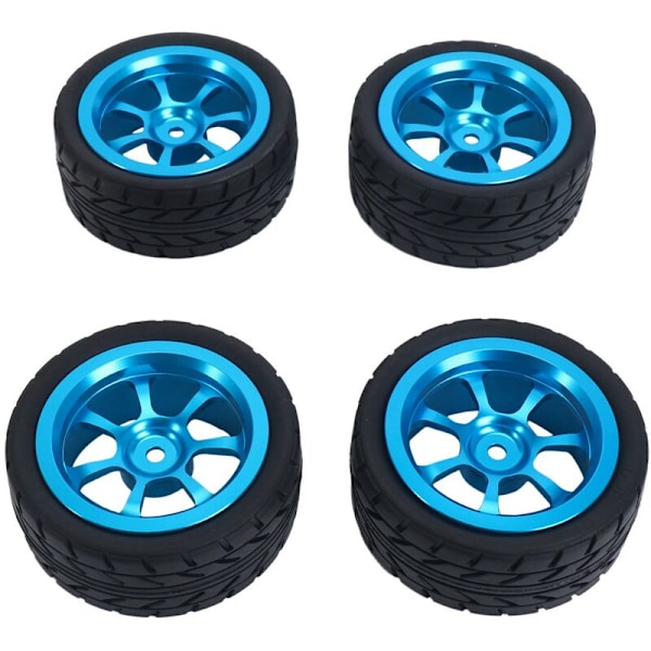 65mm metallfälg + däck med högt grepp för 144001 A959 A959-B 124019 124018 RC-bildelar, blå