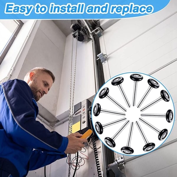 12 stk. nylon garageport ruller 2 tommer stille garage ruller bulk 6200Z udskiftning garageport rulle
