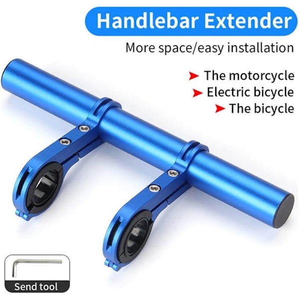 Sykkellagring, sykkellysforlengelsesbrakett, sykkel aluminiumslegering styreforlenger dobbel forlengelse for MTB styre, motorsykkel, E-sykler Bi