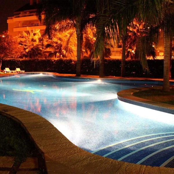 Poolbelysning PAR56 54W 12V LED Under Water Hängande Poollampa Ersättning 300W Halogen Strålkastare (54W RGB) [Energiklass F]