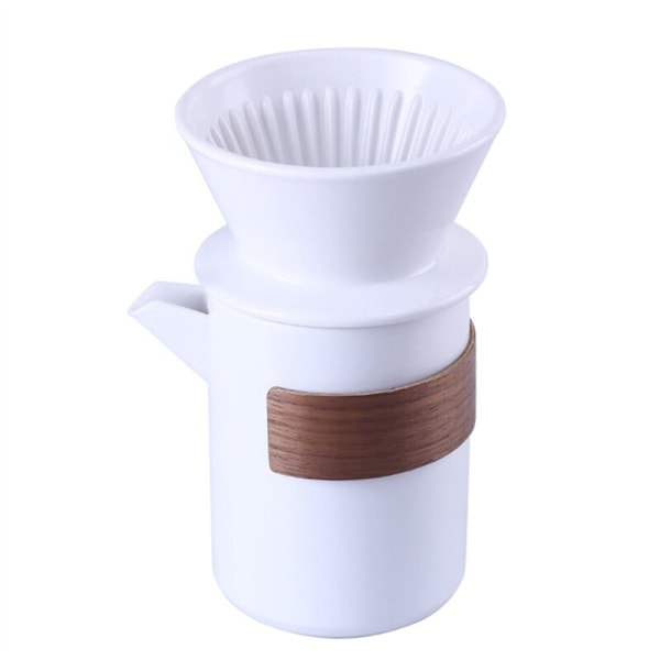 Kaffedripparkopp Drippfilterkanna Häll över Återanvändbar Handdriven Bryggare Vit