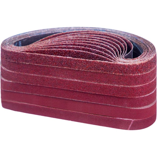 Slibebånd 13 x 457 mm, Slibebåndssæt (10 x korn 40/60/80/120/180/240 hver) til båndslibere, kompatibel med Black&Decker Power Lime (60 stk