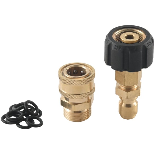 Adapterset för högtryckstvätt, M22 14 mm vridbar M22 metrisk koppling, M22-14 vridbar + 3/8 tum plugg, 3/8 tum koppling + M22 hanadapterset, 5000 PSI