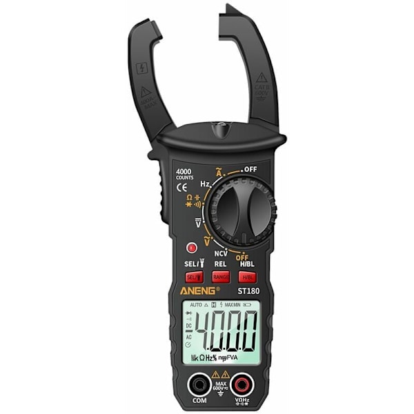 ST180 Digital Klemme Multimeter 4000 Tællinger - AC DC Spænding, Strøm, Modstand, NCV Tester