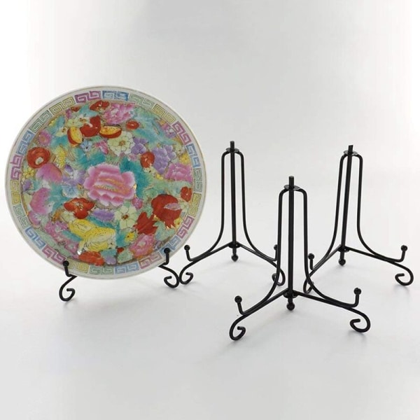 (Pakke med 4) Jern Display Stativ, Sort Jern Staffeli Pladeholder til Foto Display Stativ, Display Billedramme, Kogebøger, Tablets og Kunst 4 Tommer