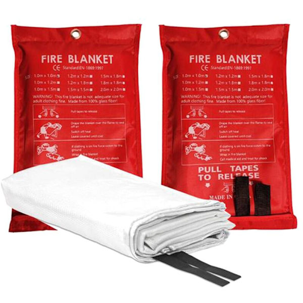 2 st Brandskyddsfiltar, Brandsäkra, Brandsläckning för Kök, Grill, Skorsten (47 tum x 47 tum)