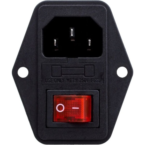 Haneffektuttag strömbrytare ingångsmodul 3 stift 10A 250V C14 IEC320