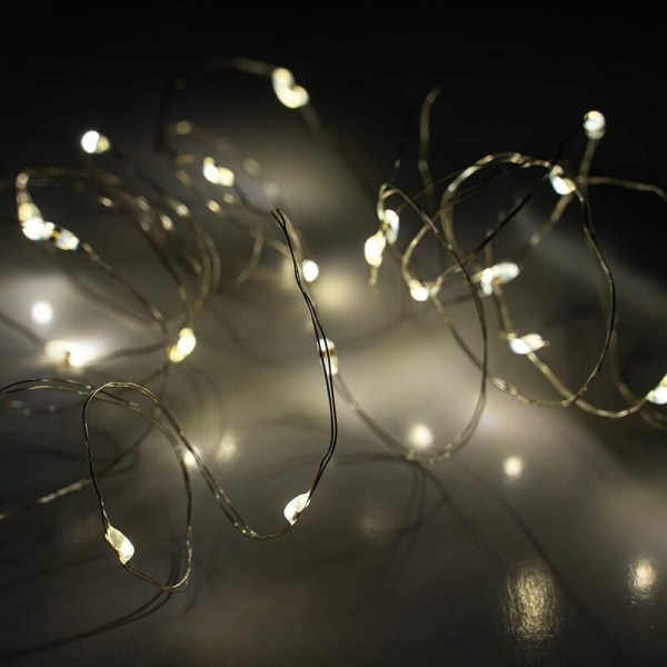Paristokäyttöiset keijut 2m valaiseva kuparilanka 20 mini LED sisätilojen miniatyyri Garland-valot makuuhuoneen peili filamentti miniatyyrikuusi joulu