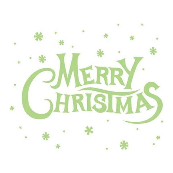 2 stk. Glædelig Jul Lysende Vægsticker, Julebreve Fluorescerende Sticker Vindue Dør Dekaler Julepynt Julehjem Dekoration Stickers-