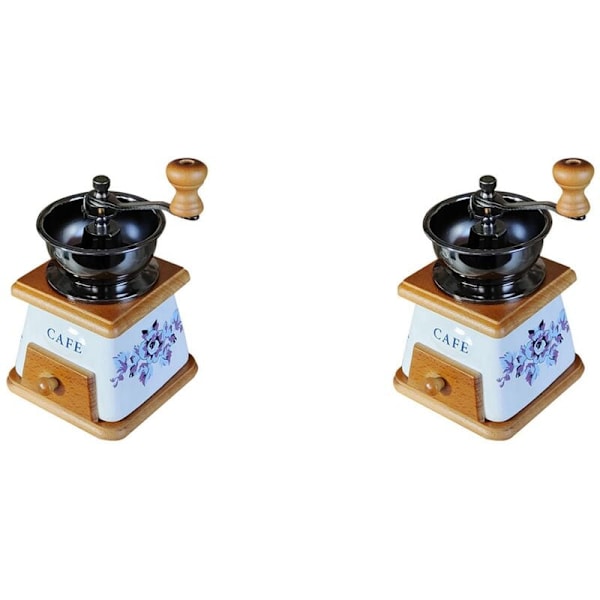 2X Manuell Kaffekvarn Ny Keramisk Handkvarn Kaffepulverkvarn Kvarn