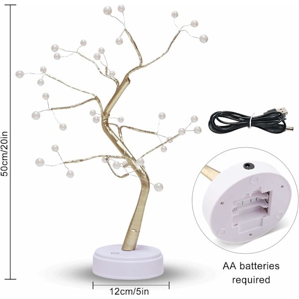 LED-valot VALKOISET VALKOISET LED BONSAI BONNAI NIIDEN NIIDEN SÄÄDETTÄVÄT VARALLISUUDET KORISTELLUT LÄÄKKEET PALJASTAVAT KIRJEEN VALAISTUS SISÄTILAN PUU (36 lampun helmeä)