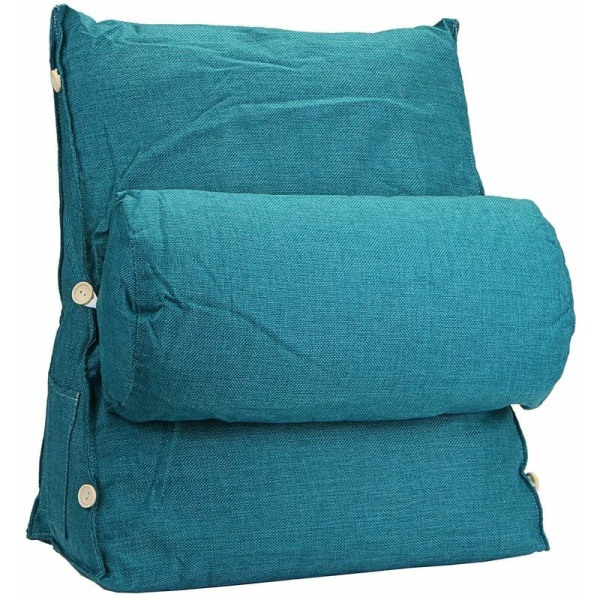 Ryg Nakkepude Støtte Bomuld Justerbar Trekant Komfortabel til Blue Sofa