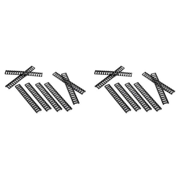 16 stk. Bløde Polymer Let Installationsstige, 18 Slots, Sort
