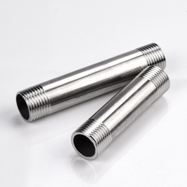 Nippel - Rør- og rørkoblinger i rustfritt stål SS304 150mm BSP 1/2\" hann x hann gjengede rørkoblinger (1 stk) (størrelse: 1/2\"BSP)