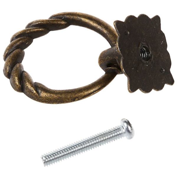 4 stk Vintage Skap Skuffe Kommode Trim En Skuffe Håndtak Knapper Med Skruer - Antikk Messing