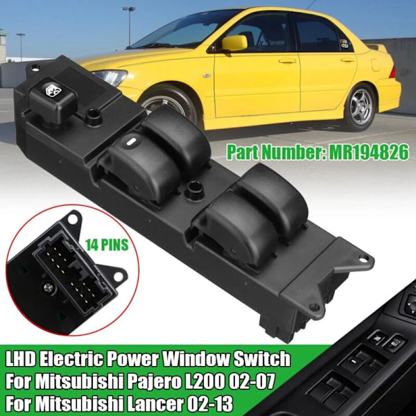 Svart elektrisk LHD-bilfönsteromkopplare för 2002-2013 L200 2002-2007 MR194826