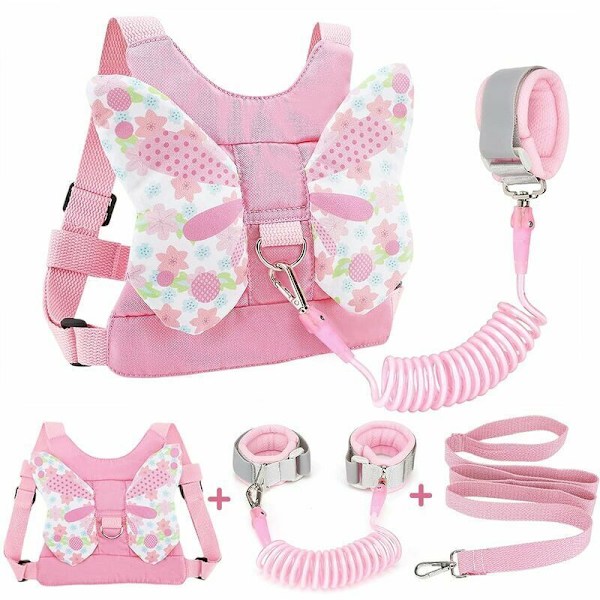 3 i 1 Toddler Sele Leash + Anti-Lost Håndledsforbindelse, Børnesele til Piger, Anti-Lost Sele til Børn