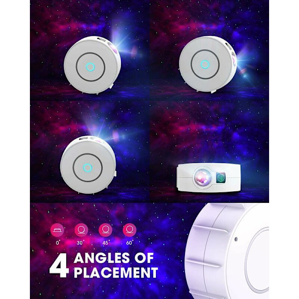 -LED Wifi Stjernehimmel Projektor, Smart Stjerneprojektor Galaxy Natlampe, Dæmpning/Stemmestyring/WiFi-forbindelse/Timer, Rumdekoration, Gave, Jul