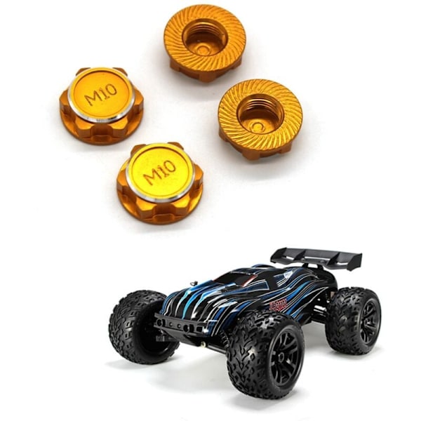 4 kpl 17 mm M10 metallipyörän kuusiomutterin kansi NT002 JLB Racing CHEETAH 11101 21101 J3 Speed ​​1/10 RC-auton päivitysosat, 3