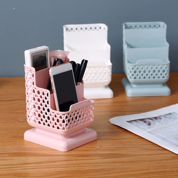 Multifunktionel 3-gitter skrivebordsopbevaringsboks Kosmetisk opbevaringsboks Under-gitter etui Makeup Organizer Skrivebordsholder