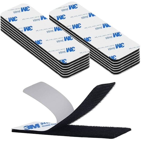 20 stk Dobbeltsidet Scratch Sticker 3 x 10 cm, 3M Klæbende Gribetape Ekstra Stærk Rektangulær Klæbemiddel, Forskellige Klæbebånd