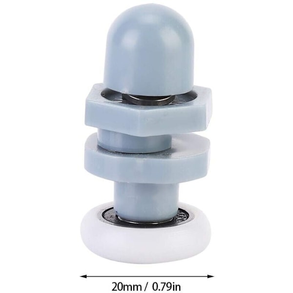8 stk Holdbare Plast Dusjdør Løpere Skyveskinnelager Baderom Glass for Reservedeler (20mm)