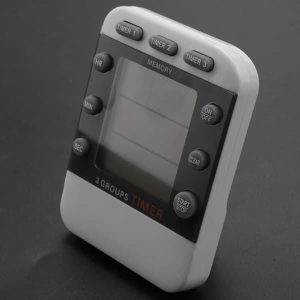Digital Timer 100 timer Triple nedtælling/ur timer Køkken timer med LCD-skærm