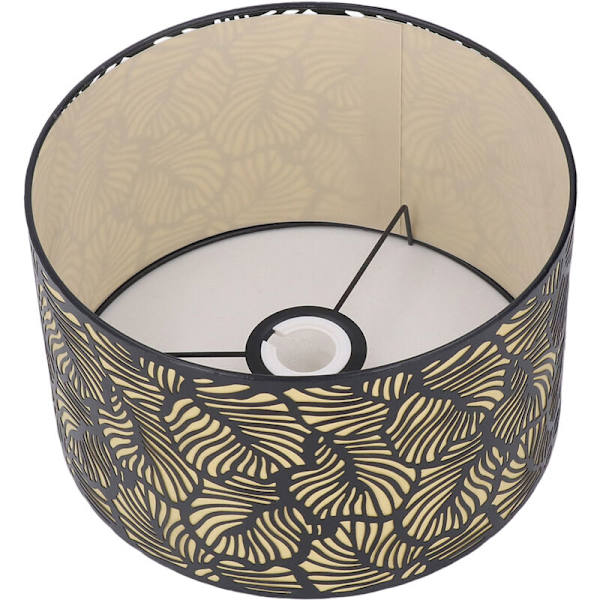 Sort Hul Metal Lampeklokke med Gul Foring, Metal Bordlampe Skærm til E27 E14 Gauge Base