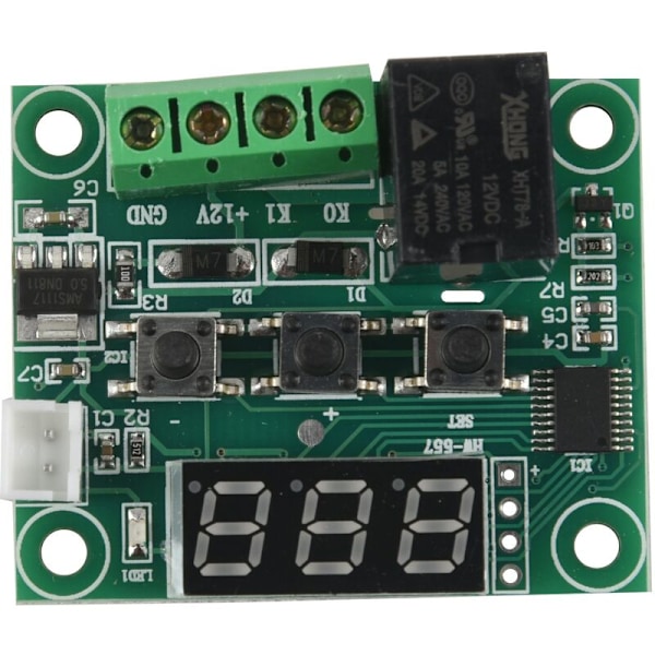2X W1209 12V DC Digital Temperaturregulator Mini Elektronisk Temperaturkontrollmodul Elektronisk Temp Switch Grön