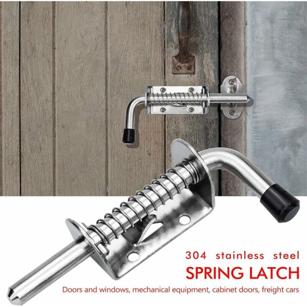 2 stk. Garasjeportlås Targette Spring Latch Stål Spring Bolts Dørlåser og Bolter 128mm for Garasjeport Hageskur