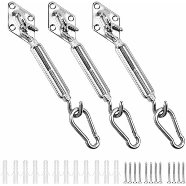 Triangulär skuggskyddsfästningssats 304 rostfritt stål skuggskyddsfästningstillbehörssats, solskuggskyddsfästningssats（4PCS）