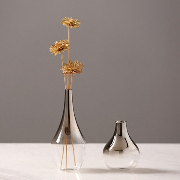 Nordisk Blomglas Vas Gradient Glas Vas Dekorativ Nordisk Blomvas Heminredning Växter Krukor Växthållare A
