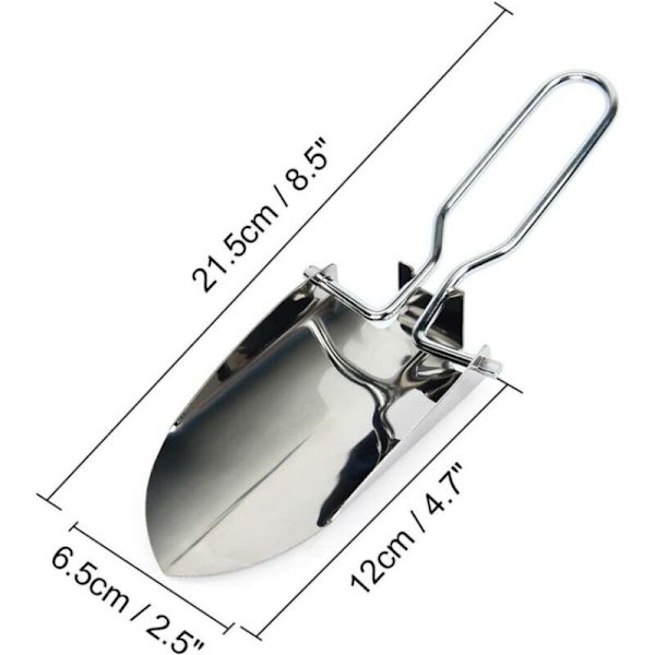 Mini sammenleggbar spade - bærbar rustfritt stål håndverktøy for camping, fotturer, hagearbeid, overlevelse, eventyr-
