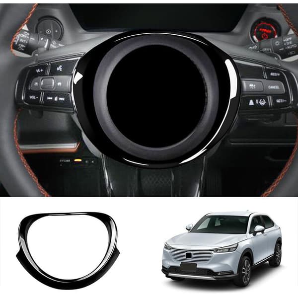 Til Vezel -V 2021 2022 Bil Interiør Rat Ring Panel Dæksel Trim Dekoration Ramme Blank Sort