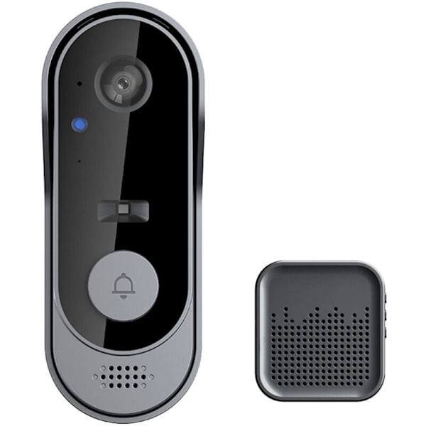 Trådløs dørklokke med 1080P kamera, indendørs Wifi videodørtelefon, 2-vejs lyd, SD-kort og cloud-lagring, IP66 vandtæt, 130° vidvinkel infrarød N