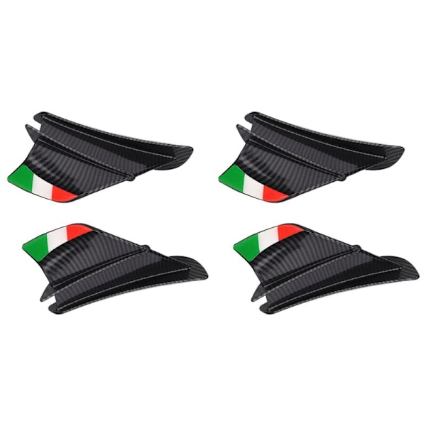 4x Aerodynamisk vingekit motorsykkel spoiler vinge vindstrømfiksering for S1000RR V4 -10R R1, matt svart