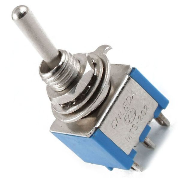 AC 3A/250V 6A/125V 6 Pin DPDT On/On 2 Position Vippekontakt Blå