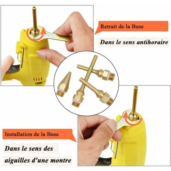 4 delar kopparlimpistolmunstycke, 10,8 mm gängdiameter utbytbara munstycken Smältpistolbytestillbehörsverktyg