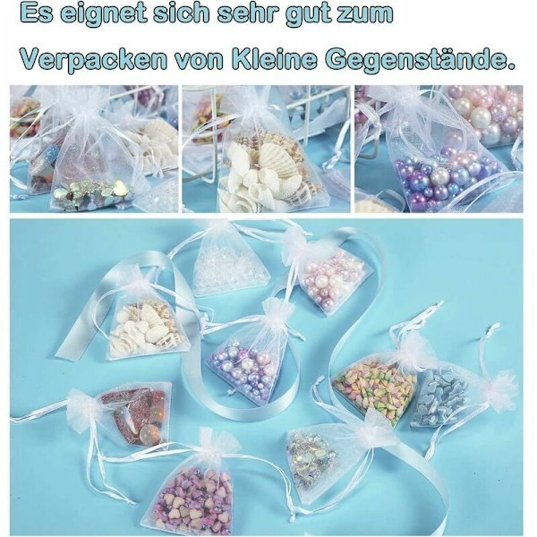 100 kpl Valkoisia Organza-pusseja 7x9cm Organza-lahjapusseja Korupusseja Hääpusseja Laventelipusseja Hääsuosioita
