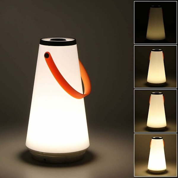 Bärbar LED-Nattlampa, Vacker Touch-Nödlampa för Camping och Sängbord, Justerbar Ljusstyrka, USB-Laddningsbar (Varmvit) (1 st)