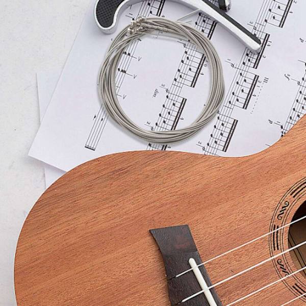 8 st Bassträngar Gitarrtillbehör Silverpläterad Musik