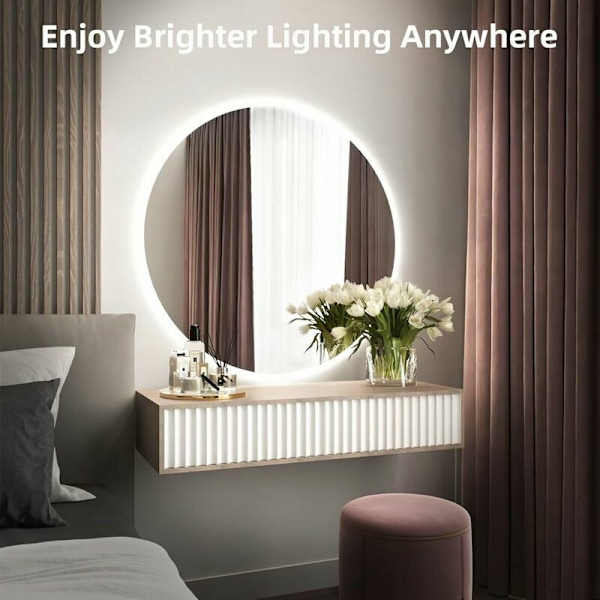 LED-remsa 10M, 12V 6000K Neonvit Dimbar Ljusstark LED-remsa, IP65 Vattentät Silikon Klippbar Flexibel Neonbelysning för Sovrum, Kök, Dekoration