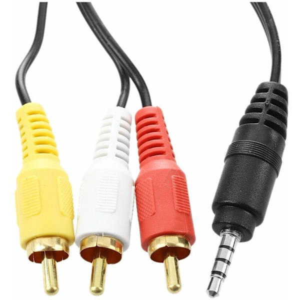 SODIAL(R) 4.9ft Lång 3.5mm till 3 RCA Han AV-Adapterförlängningskabel för TV VCD DVD