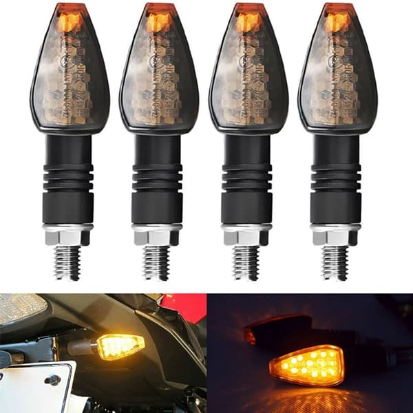 4 stk./sæt Universal Motorcykel LED Blinklys Lang Kort Tilbehør 12V