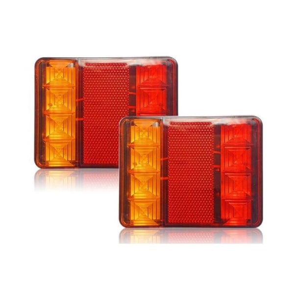 Tilhengerlys og reflekser, 2 stk 12V LED-baklys, multifunksjonelle baklys for traktortilhenger