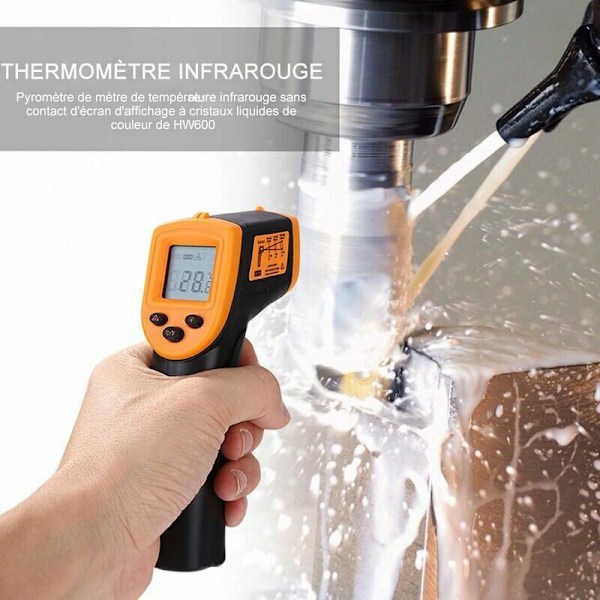 Bærbar berøringsfri infrarød termometer, LCD digital detektor, -50 600 grader Celsius/-58 1122 grader Fahrenheit (ikke egnet til mennesker), med