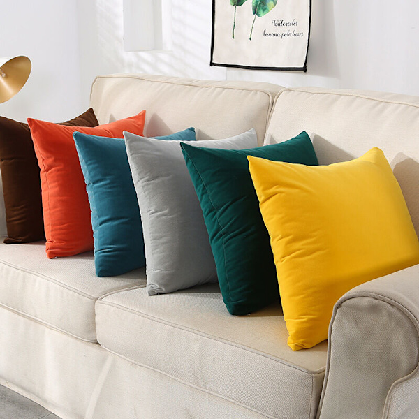 Kuddfodral, Färgglad Multi-Färg Valfri Mjuk Enfärgad Kudde Fast Kudde Soffa Kudde Kontorskudde Kuddfodral 40x40CM (Inget Inlägg) - Gul