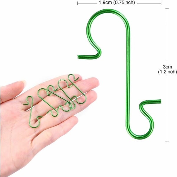 50 stk. julekuglekroge, julepyntkroge S-formet ophæng til juletræspynt (grøn)