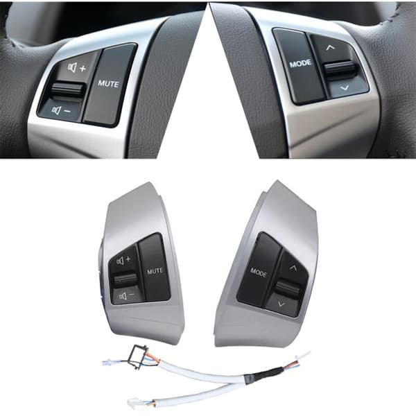 För HD 2008-2016 Multifunktionell Rattkontrollknapp Switch Audio Control Silver 6 Tangenter